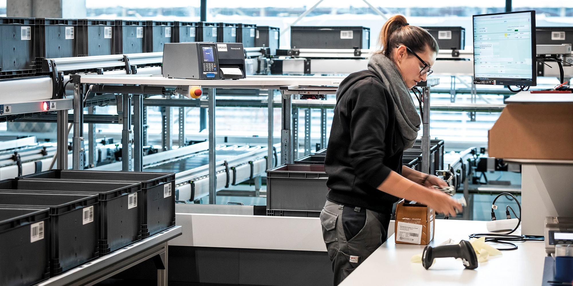 Ergonomiczne stanowiska pracy w magazynie logistycznym Haberkorn