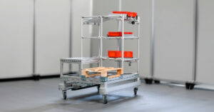 Base Carts und Top Module von item für fahrerlose Transportfahrzeuge