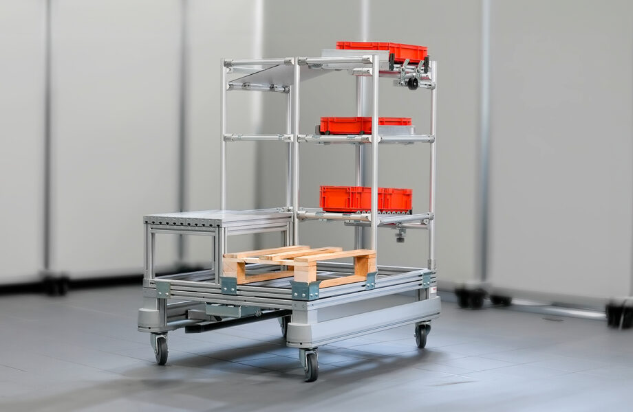 Base Carts und Top Module von item für fahrerlose Transportfahrzeuge